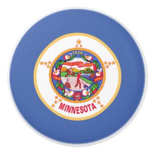 Bouton De Porte En Céramique Drapeau de l'État du Minnesota