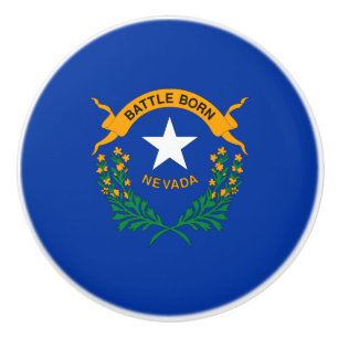 Bouton De Porte En Céramique Drapeau de l'État du Nevada