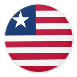 Bouton De Porte En Céramique Drapeau de Liberia Ceramic Knob