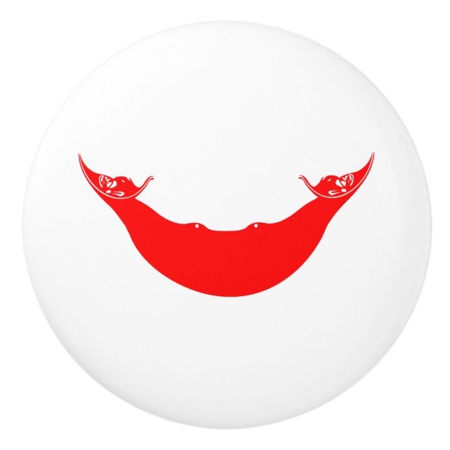 Bouton De Porte En Céramique Drapeau de l'île de Pâques (Devant)