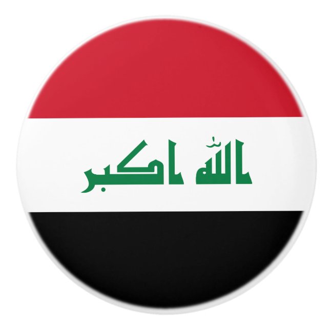Bouton De Porte En Céramique Drapeau de l'Irak (Devant)