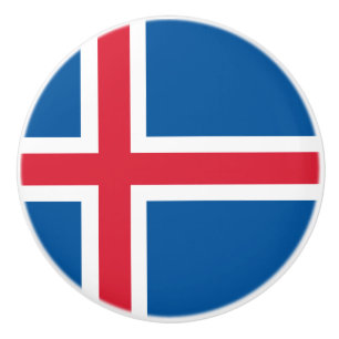 Bouton De Porte En Céramique Drapeau de l'Islande