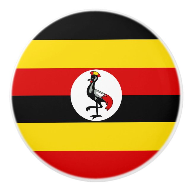 Bouton De Porte En Céramique Drapeau de l'Ouganda (Devant)