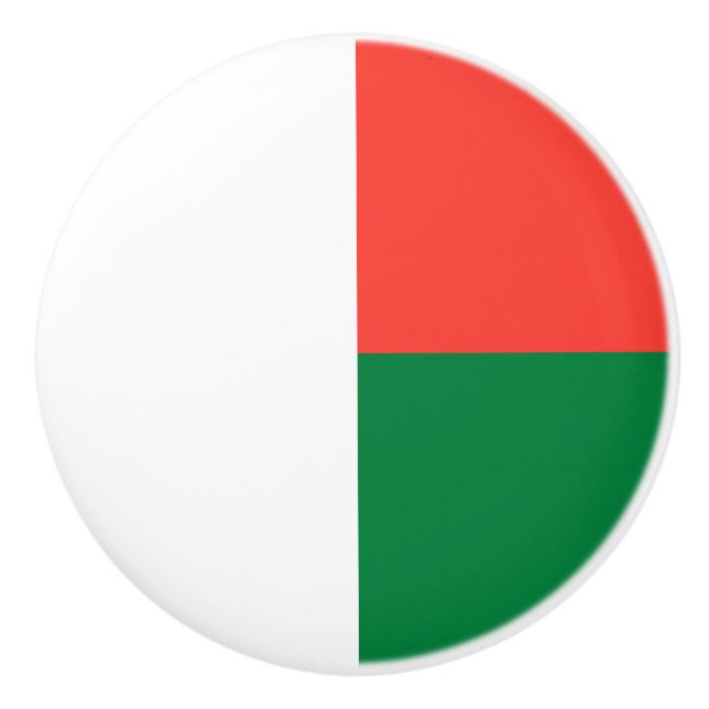 Bouton De Porte En Céramique Drapeau de Madagascar (Devant)