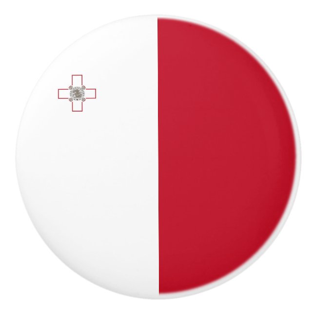Bouton De Porte En Céramique Drapeau de Malte (Devant)