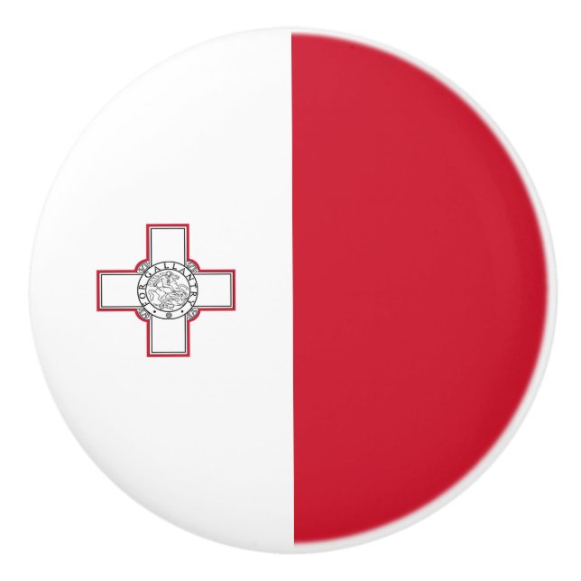 Bouton De Porte En Céramique Drapeau de Malte (Devant)