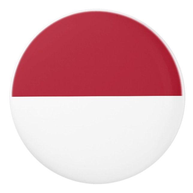 Bouton De Porte En Céramique Drapeau de Monaco (Devant)