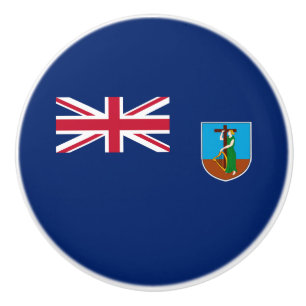 Bouton De Porte En Céramique Drapeau de Montserrat