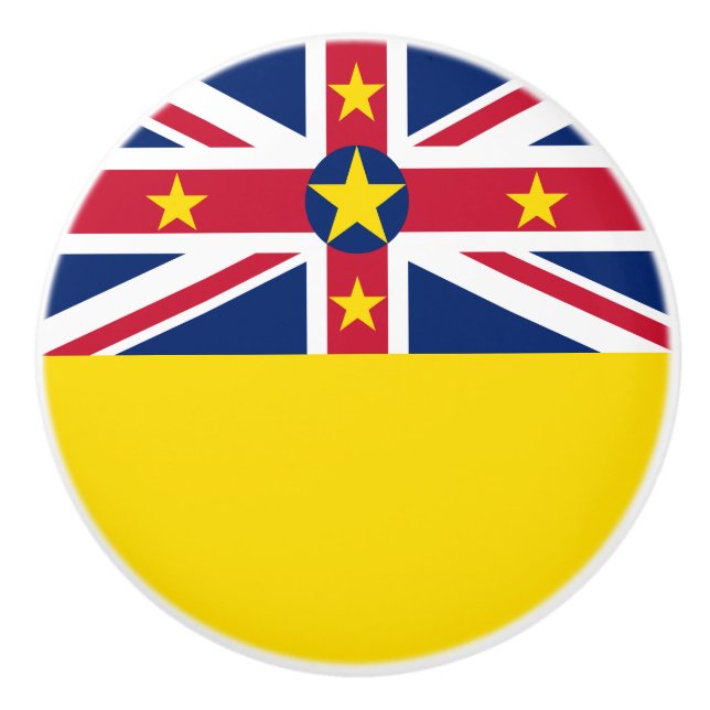 Bouton De Porte En Céramique Drapeau de Niue (Devant)