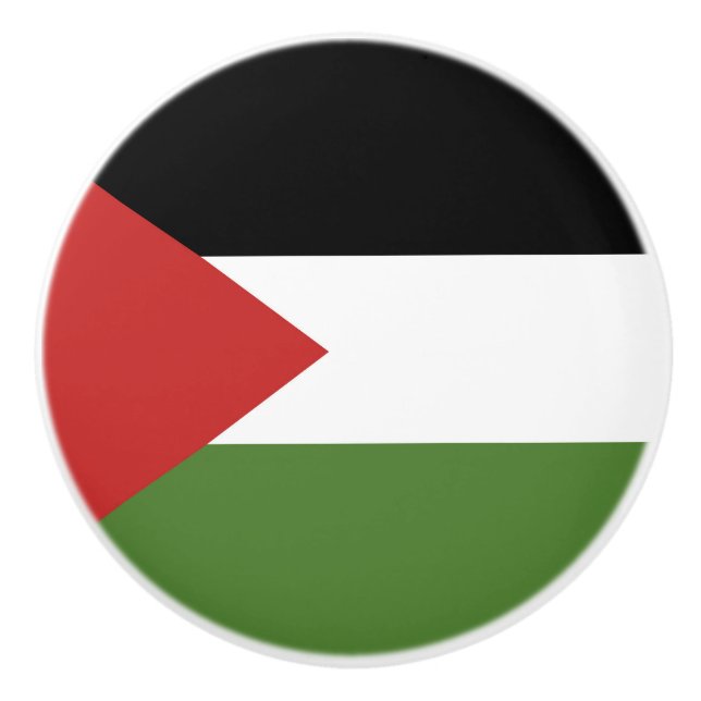 Bouton De Porte En Céramique Drapeau de Palestine (Devant)