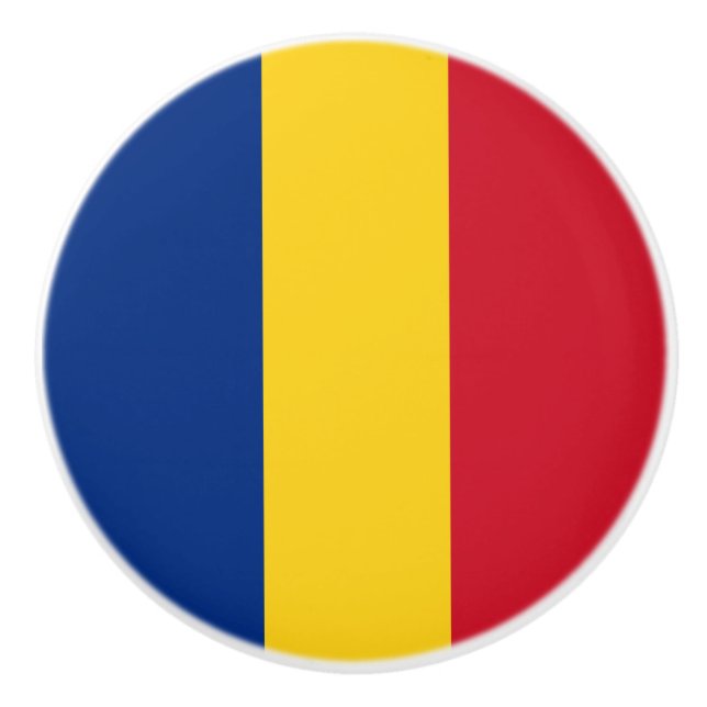 Bouton De Porte En Céramique Drapeau de Roumanie (Devant)