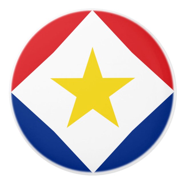Bouton De Porte En Céramique Drapeau de Saba (Devant)