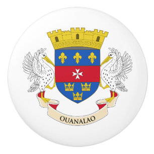 Bouton De Porte En Céramique Drapeau de Saint-Barthélemy