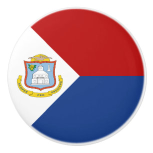 Bouton De Porte En Céramique Drapeau de Saint-Martin