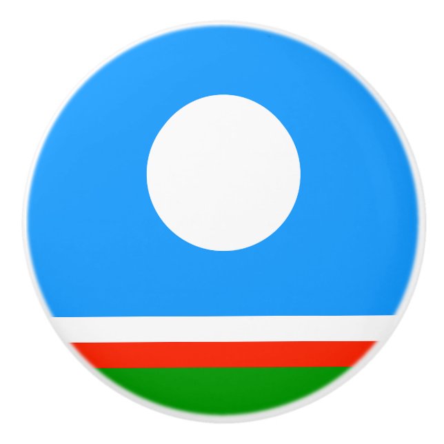 Bouton De Porte En Céramique Drapeau de Sakha (Devant)