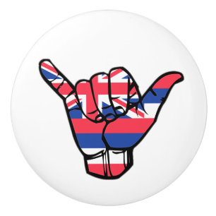 Bouton De Porte En Céramique Drapeau de Shaka Hawaii