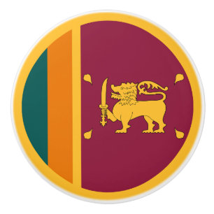 Bouton De Porte En Céramique Drapeau de Sri Lanka