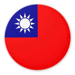 Bouton De Porte En Céramique Drapeau de Taïwan