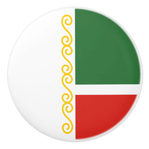 Bouton De Porte En Céramique Drapeau de Tchétchénie