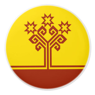 Bouton De Porte En Céramique Drapeau de Tchouvachie