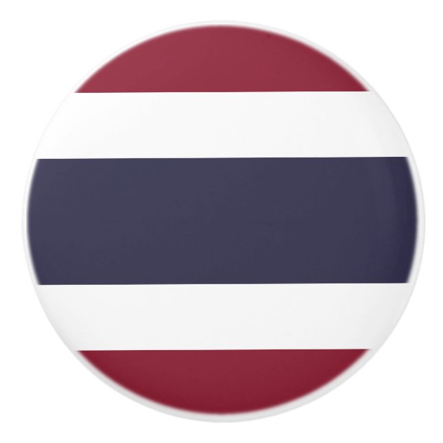 Bouton De Porte En Céramique Drapeau de Thaïlande (Devant)