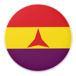 Bouton De Porte En Céramique Drapeau des Brigades Internationales (guerre d'Esp