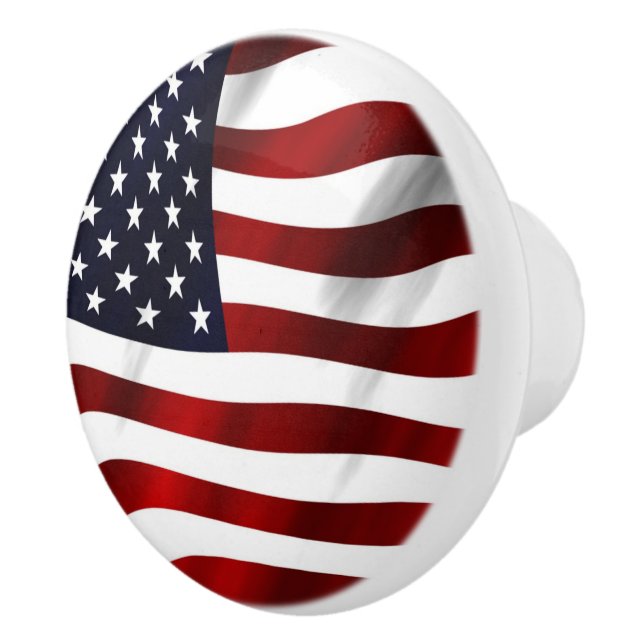 BOUTON DE PORTE EN CÉRAMIQUE DRAPEAU DES ÉTATS-UNIS D'AMÉRIQUE (Droite)