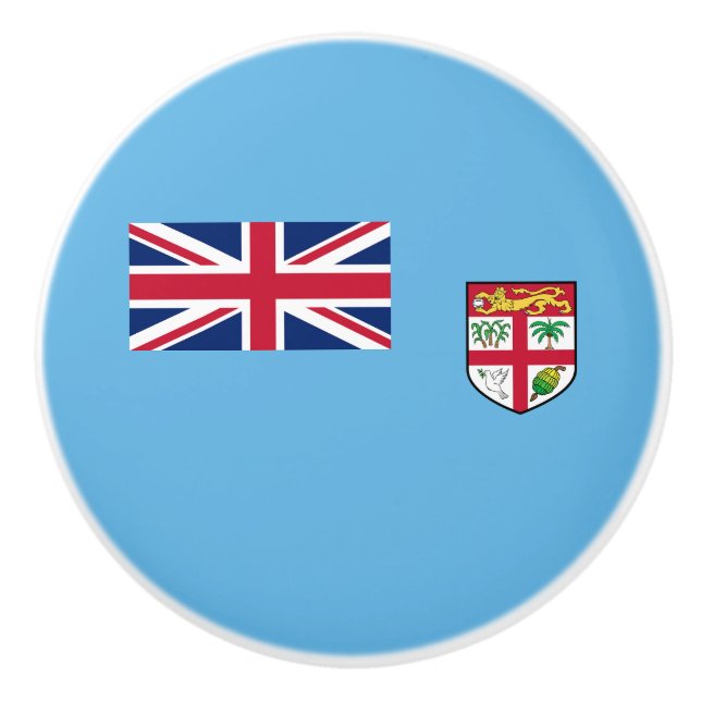 Bouton De Porte En Céramique Drapeau des Fidji (Devant)