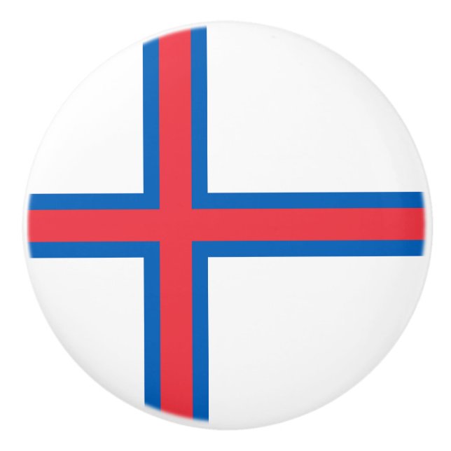 Bouton De Porte En Céramique Drapeau des îles Féroé (Devant)
