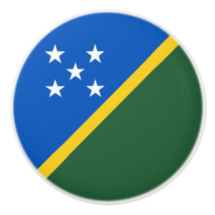 Bouton De Porte En Céramique Drapeau des Îles Salomon