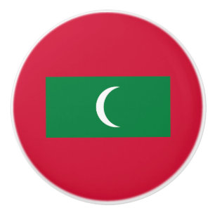 Bouton De Porte En Céramique Drapeau des Maldives