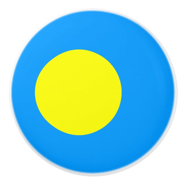 Bouton De Porte En Céramique Drapeau des Palaos (Devant)