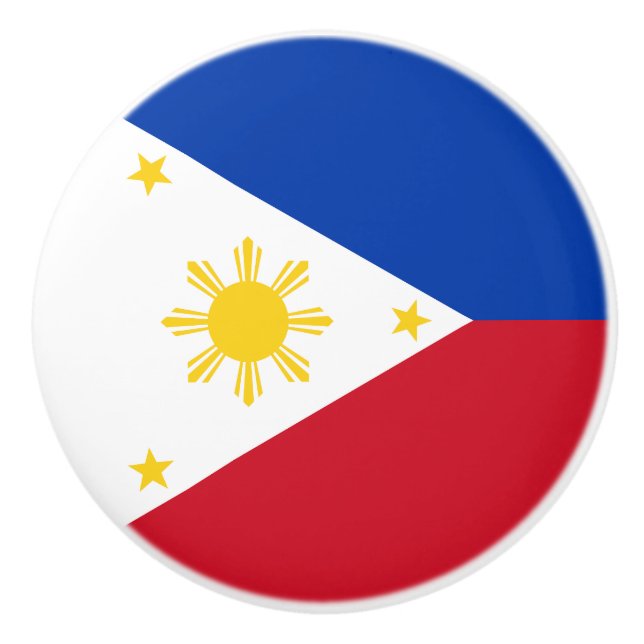 Bouton De Porte En Céramique Drapeau des Philippines (Devant)