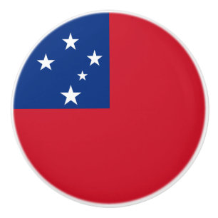 Bouton De Porte En Céramique Drapeau des Samoa
