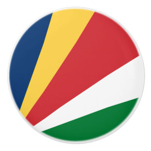 Bouton De Porte En Céramique Drapeau des Seychelles