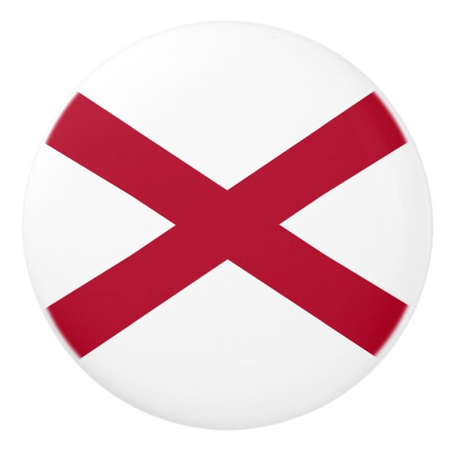 Bouton De Porte En Céramique Drapeau d'État de l'Alabama (Devant)