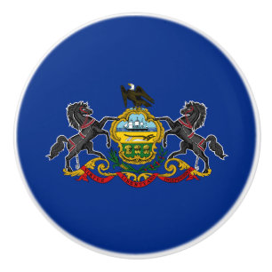 Bouton De Porte En Céramique Drapeau d'État de Pennsylvanie