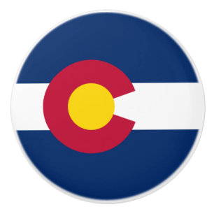 Bouton De Porte En Céramique Drapeau d'Etat du Colorado