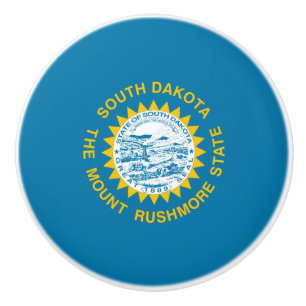 Bouton De Porte En Céramique Drapeau d'État du Dakota du Sud