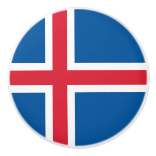 Bouton De Porte En Céramique Drapeau d'Islande