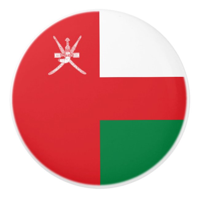 Bouton De Porte En Céramique Drapeau d'Oman (Devant)