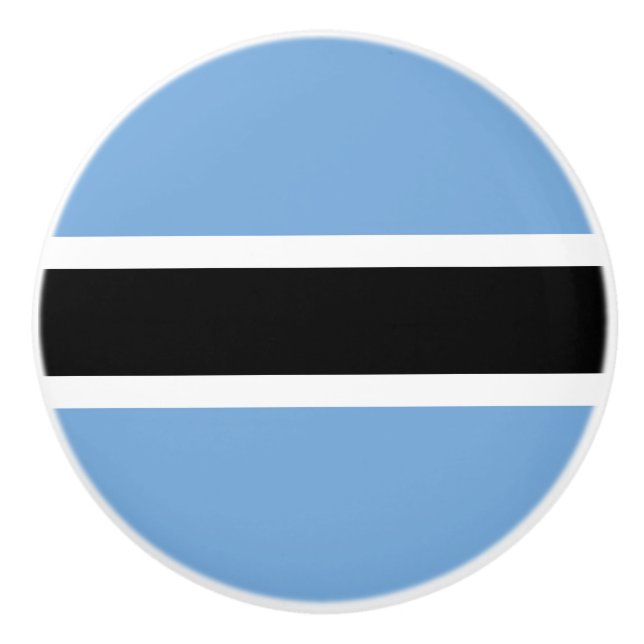 Bouton De Porte En Céramique Drapeau du Botswana (Devant)