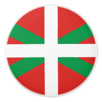 Drapeau du bouton en céramique de pays Basque