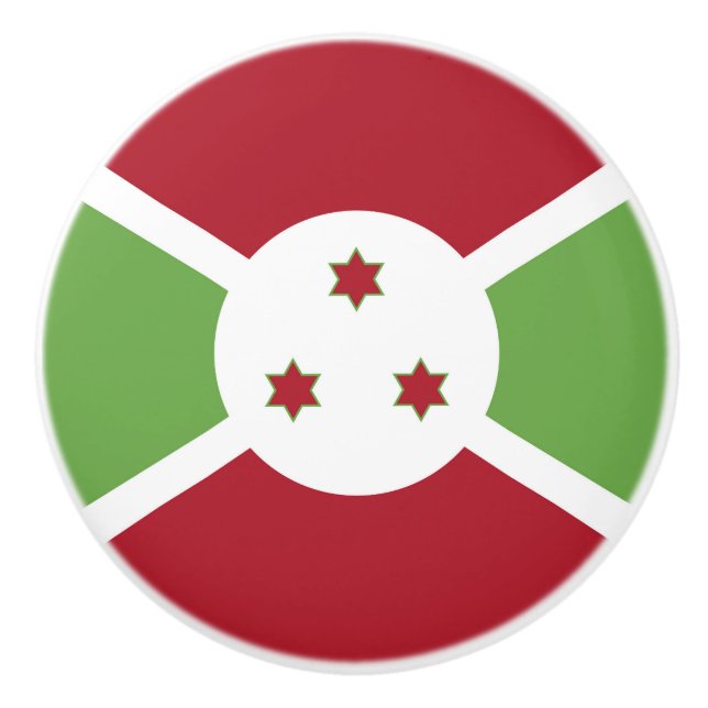 Bouton De Porte En Céramique Drapeau du Burundi (Devant)