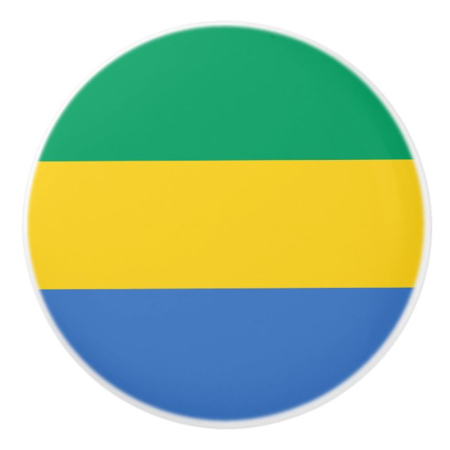 Bouton De Porte En Céramique Drapeau du Gabon (Devant)