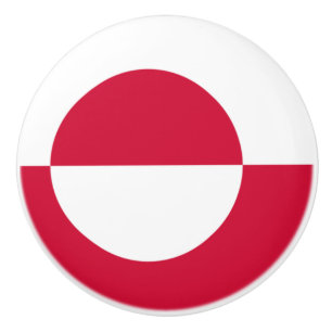 Bouton De Porte En Céramique Drapeau du Groenland