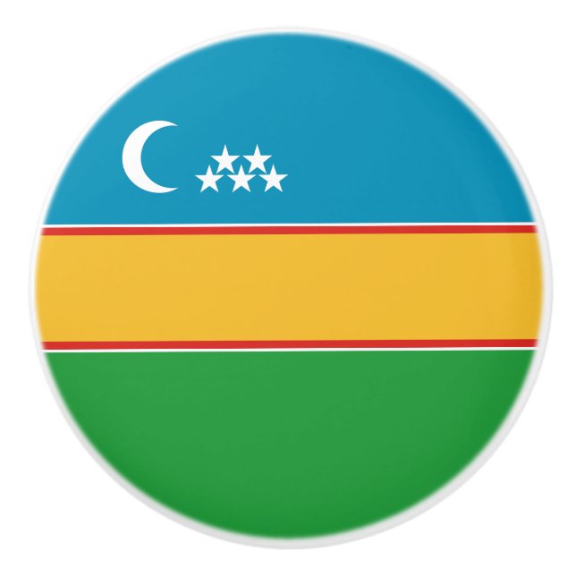 Bouton De Porte En Céramique Drapeau du Karakalpakstan (Devant)