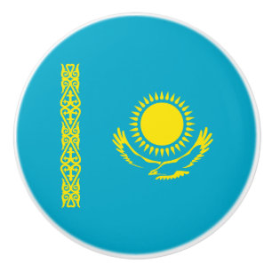 Bouton De Porte En Céramique Drapeau du Kazakhstan