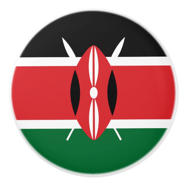 Bouton De Porte En Céramique Drapeau du Kenya (Devant)