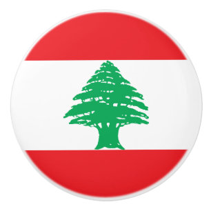 Bouton De Porte En Céramique Drapeau du Liban